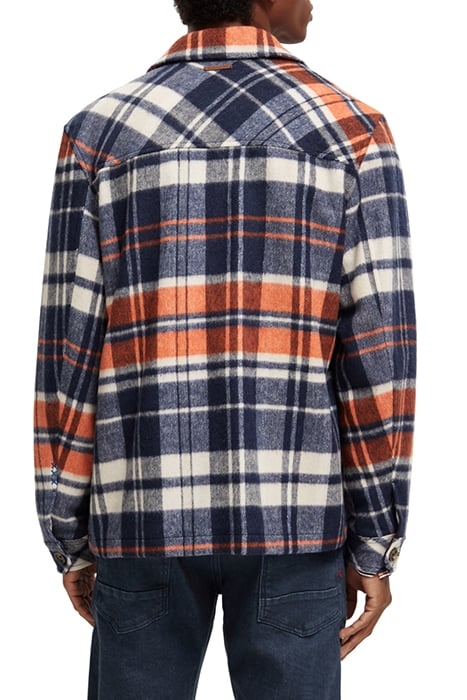 BRUSHED WOOL-BLEND CHECKED OVERSHIRT BLUE CHECK 2