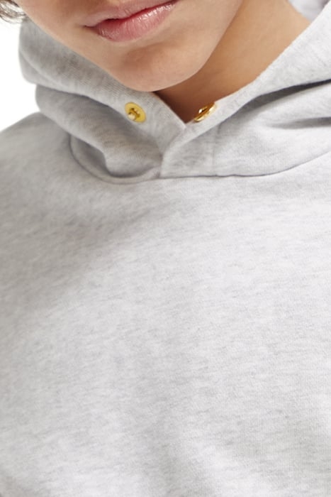 RELAXED FIT ARTWORK HOODIE IN ORGANIC COTTON GREY MELANGE 6