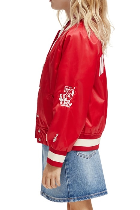 OVERSIZED VARSITY BOMBER JACKET AMP RED 6