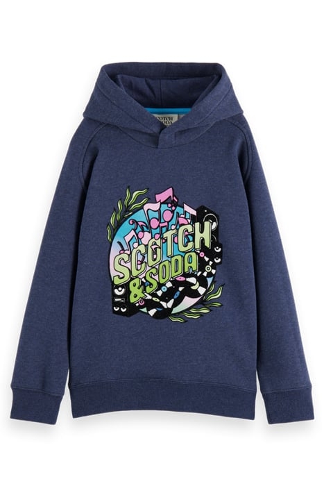 RELAXED FIT ARTWORK HOODIE NIGHT MELANGE 4