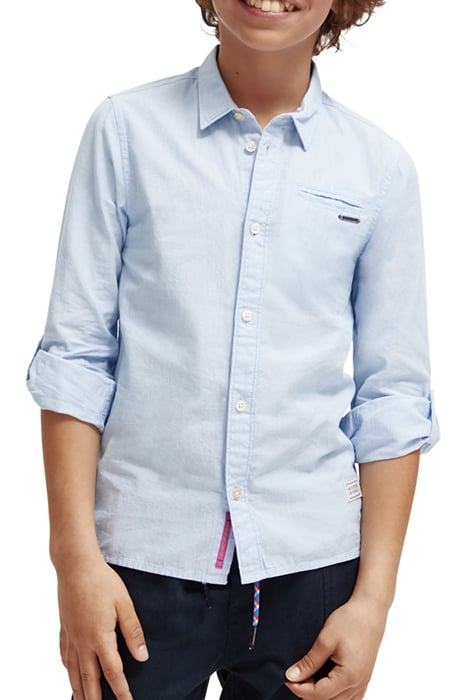 CLASSIC YARN-DYED SHIRT IN ORGANIC COTTON BLUE STRIPE 1