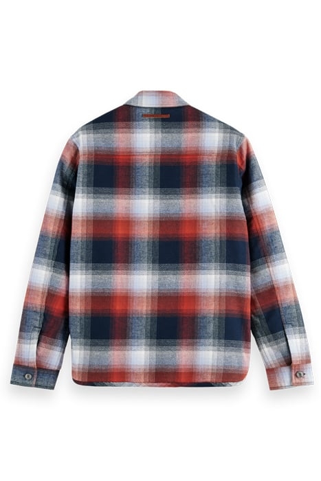 TEDDY LINED CHECKED OVERSHIRT BLUE RED CHECK 5
