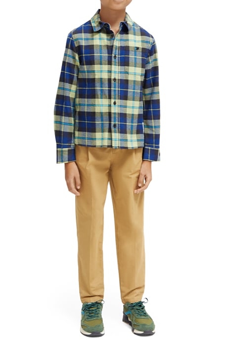 YARN-DYED CHECK FLANNEL SHIRT IN ORGANIC COTTON BLUE MULTICO 3