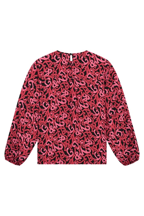 MAY BLOUSE BLACK/CARDINAL RED/FRUIT PAVE 2