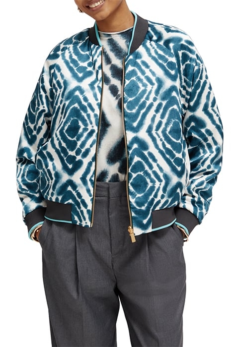 REVERSIBLE BOMBER JACKET DISCO TIE DYE BOTTLE GREEN 7