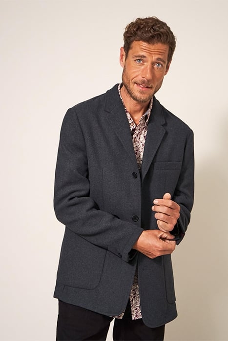 FINN MELTON JACKET CHARCOAL GREY 1