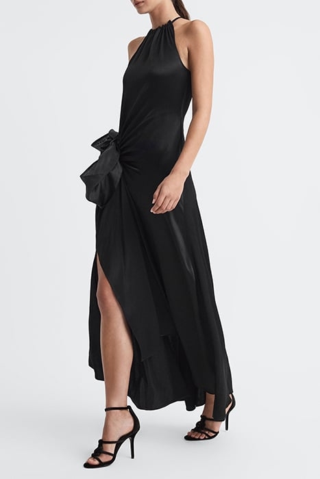 LUNA-RUCHED MAXI DRESS BLACK 4