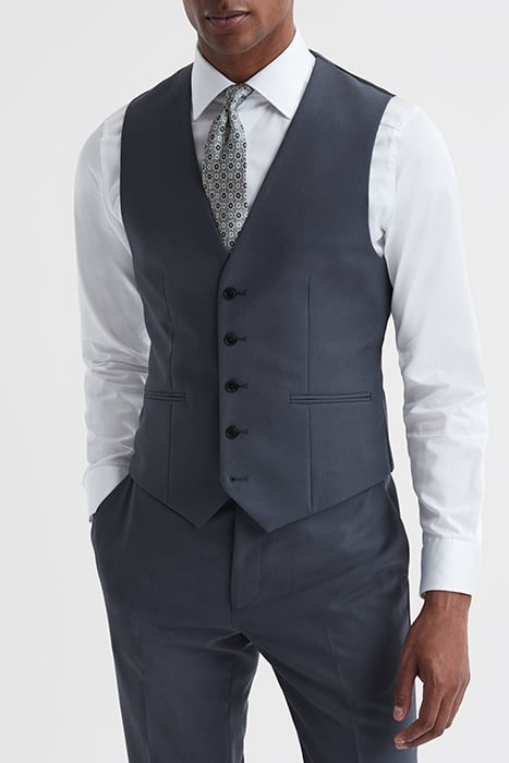 FINE-WOOL WAISTCOAT BLUE 1