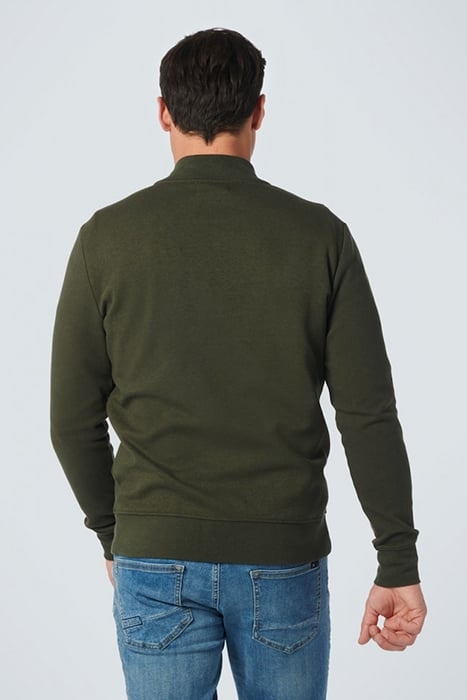 SWEATER FULL ZIPPER TWILL JACQUARD DARK GREEN 2