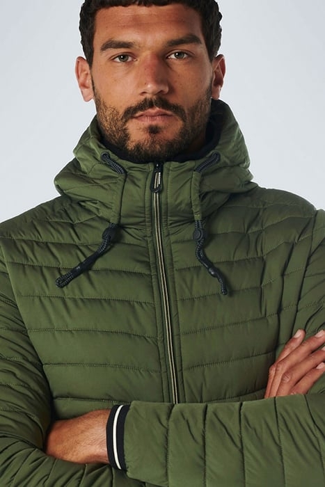 JACKET HOODED SHORT FIT PADDED DARK GREEN 6