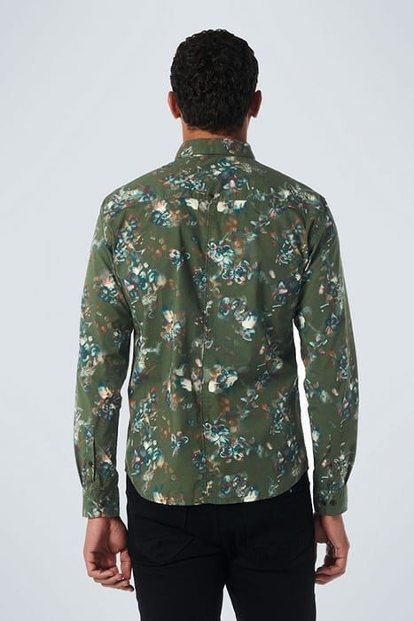SHIRT STRETCH ALLOVER PRINTED DARK GREEN 2