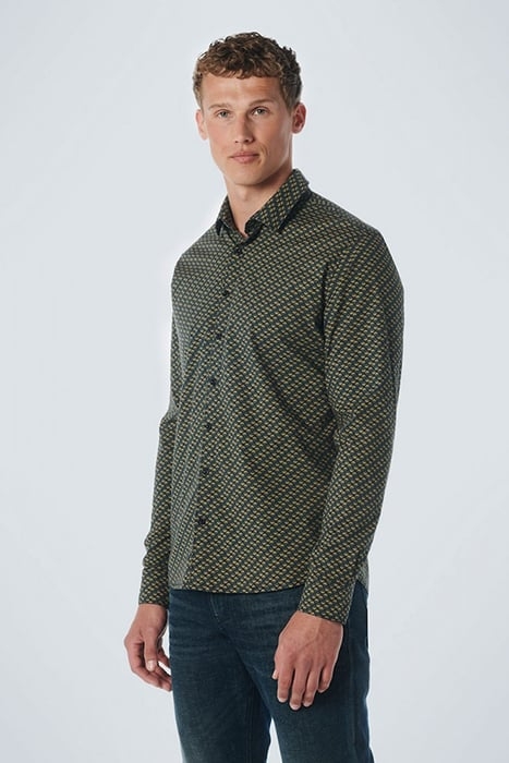 SHIRT STRETCH ALLOVER PRINTED OLIVE 1