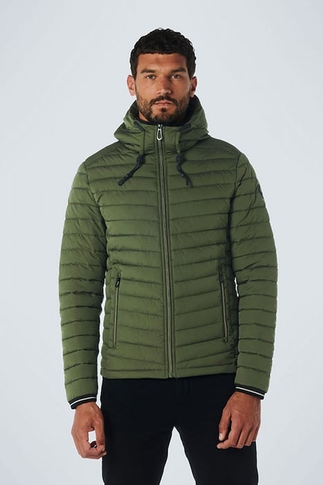 JACKET HOODED SHORT FIT PADDED DARK GREEN 1