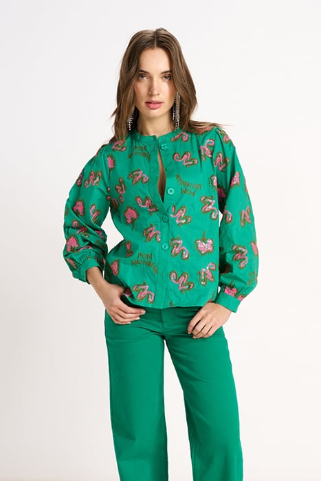 BLOUSE - FERN GREEN SHINE 1