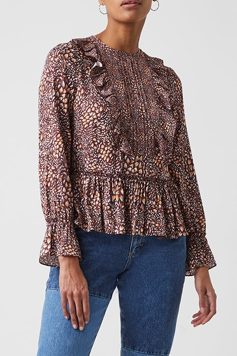 PF FAITH DRAPE LS TOP BITTER CHOC/SATSUMA 1