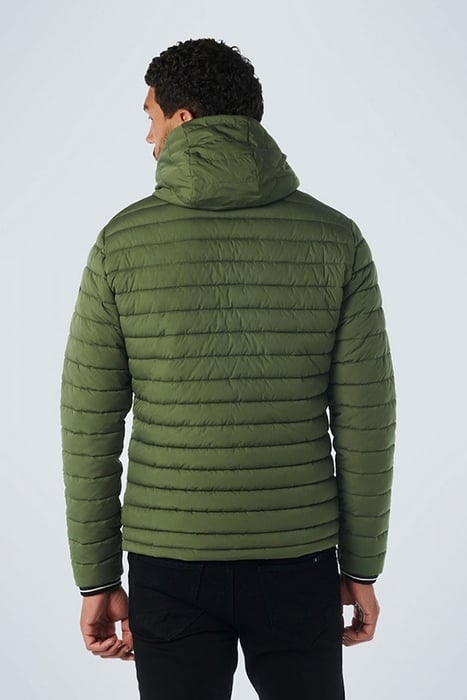 JACKET HOODED SHORT FIT PADDED DARK GREEN 2