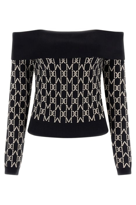 ANGELINA OFF SHOULDE ALL OVER JACQUARD KNITTED SWEATER 4