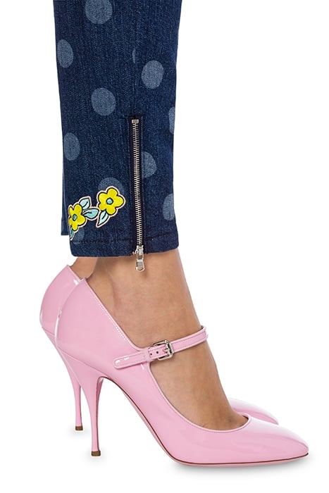 ANIMAL PATCH POLKA DOT DENIM TROUSERS BLUE 5