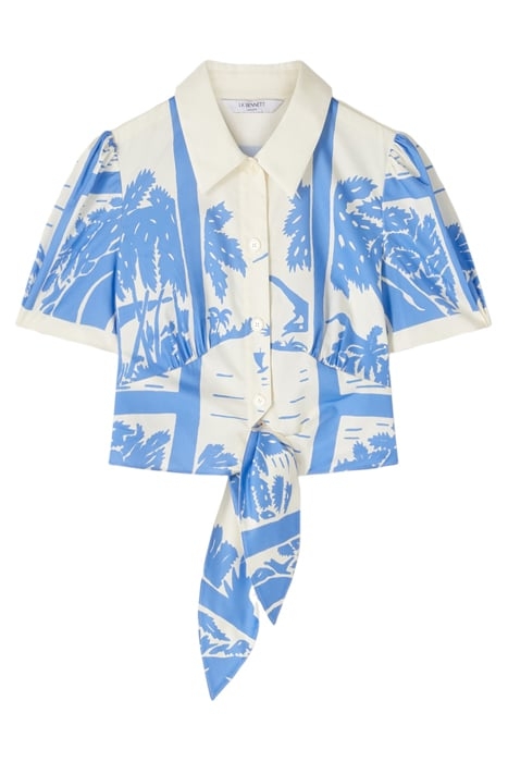 TW FELLINI - SCENE PRINT BLUE/CREAM 3