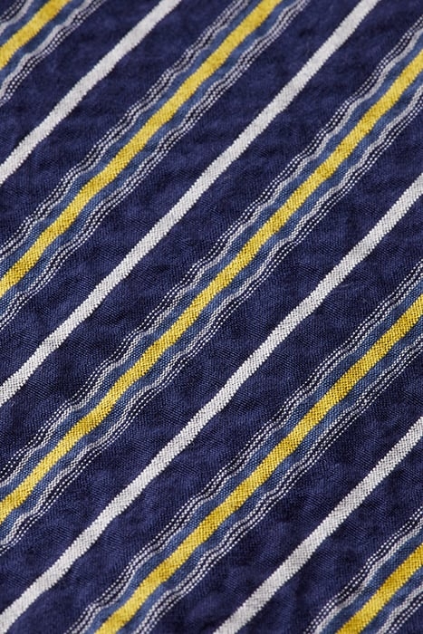 STRIPED COTTON-BLEND SEERSUCKER BLOUSON NAVY/ WHITE/ YELLOW 3