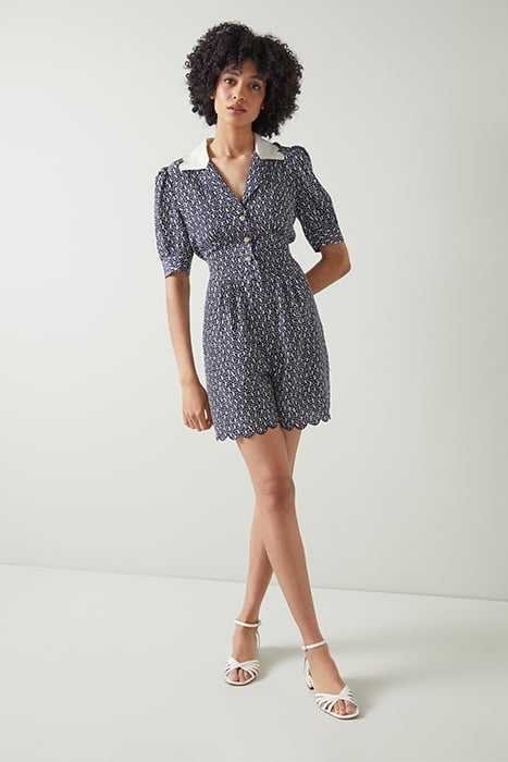 DR LITA - SAIL BOAT PRINT NAVY/CREAM 2