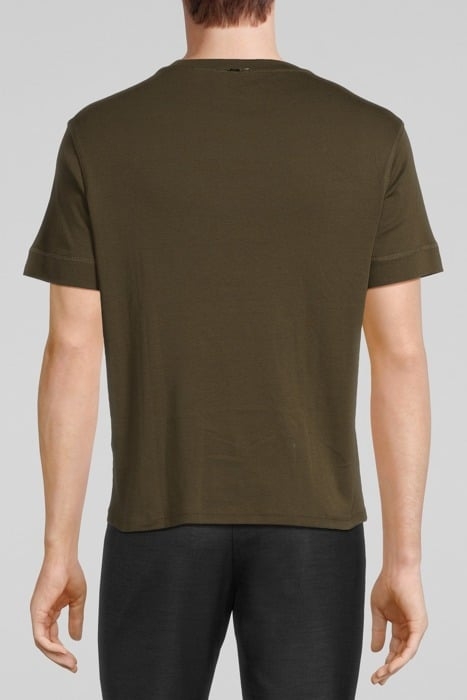 KHAKI COTTON ROUND NECK T-SHIRT KHAKI 2