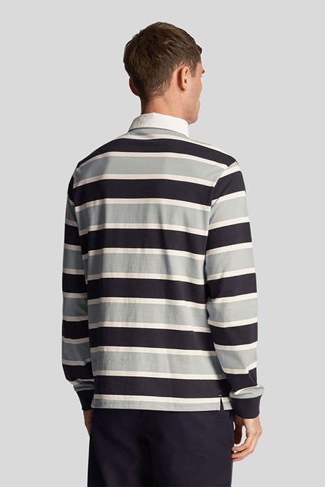 STRIPE RUGBY SHIRT SLATE BLUE 2