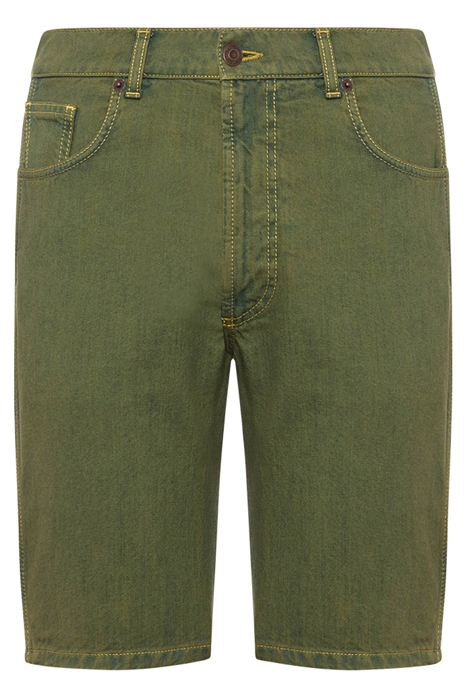 BERMUDA SHORTS IN DOUBLE SMILEY® LOGO OVERDYED DENIM GREEN 3
