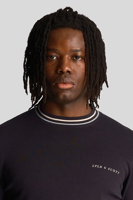 TIPPED CREW NECK JUMPER DARK NAVY 5