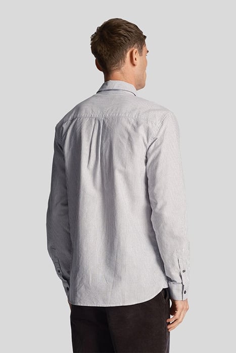 STRIPE OXFORD SHIRT GUN METAL / WHITE 2