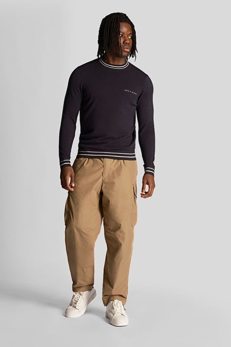 TIPPED CREW NECK JUMPER DARK NAVY 3