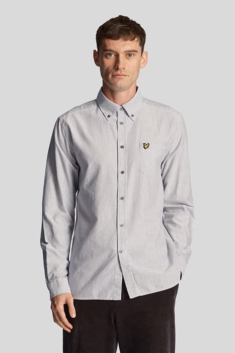 STRIPE OXFORD SHIRT GUN METAL / WHITE 1
