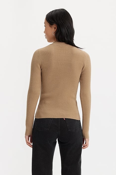 RIB KNITTED SWEATER BEIGE 2