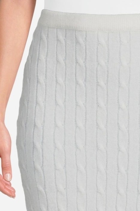 BRAIDED MOHAIR KNIT MIDI SKIRT WHITE 4