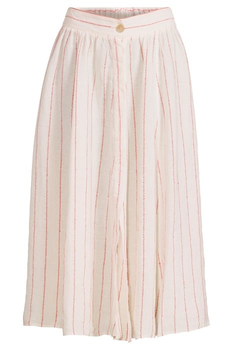 PINSTRIPE LINEN SKIRT RED 3