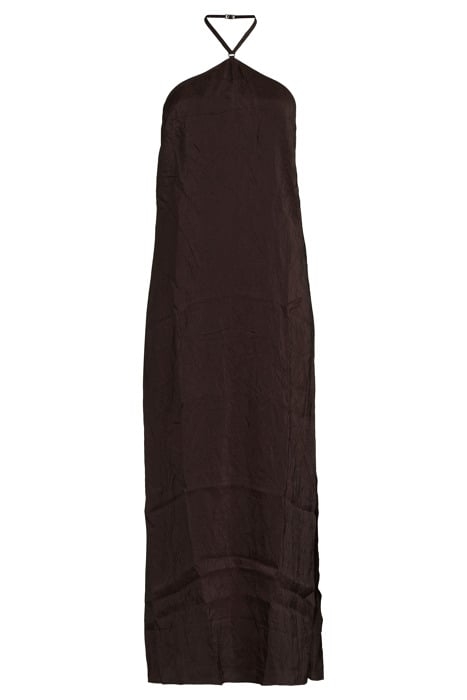 DEEP BACK CRINKLE DRESS DARK CHOCO 3
