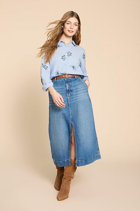 SOPHIE EMBROIDERED SHIRT BLUE 1