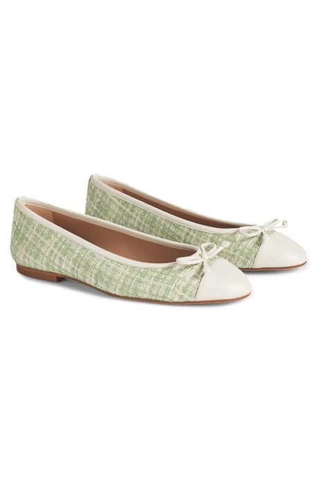 FL KARA TWEED BALLERINA GREEN 2