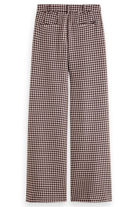 HANA - HOUNDSTOOTH HIGH RISE WIDE LEG PANTS HOUNDSTOOTH PINK 5