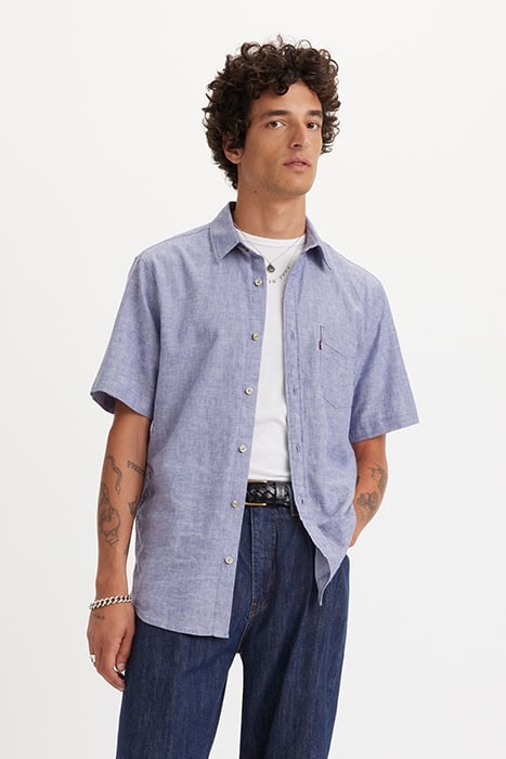 S/S CASUAL SHIRT BLUE 1