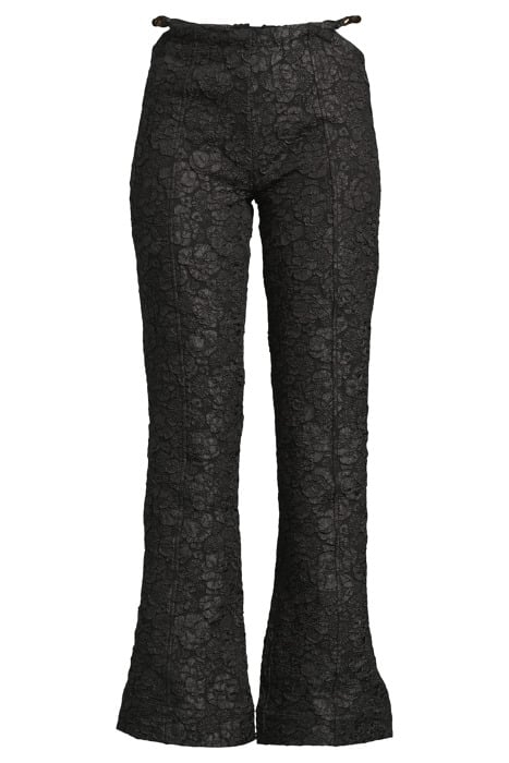 STRETCH JACQUARD FLARED PANTS BLACK 3