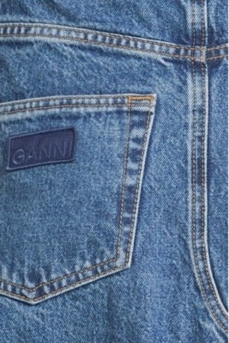 OVERDYED CUTLINE DENIM DOUBLE FLY MAXI SKIRT MID BLUE STONE 5