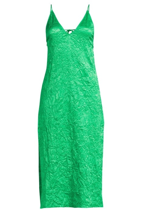 CRINKLED SATIN SLIP DRESS BRIGHT GREEN 3