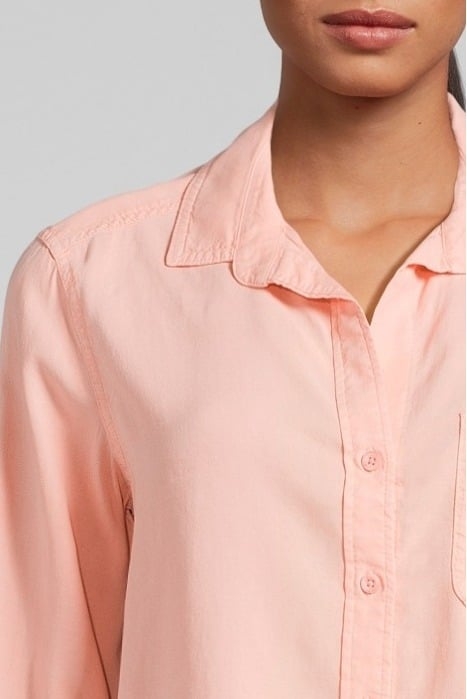 SHIRT TAIL BUTTON DOWN SUNSET CORAL 4