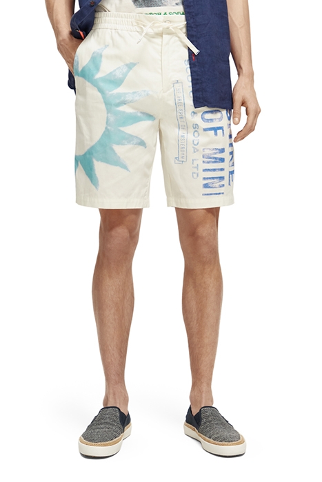 FAVE - PRINTED ORGANIC COTTON/ KAPOK BLEND BERMUDA SHORT STA 1