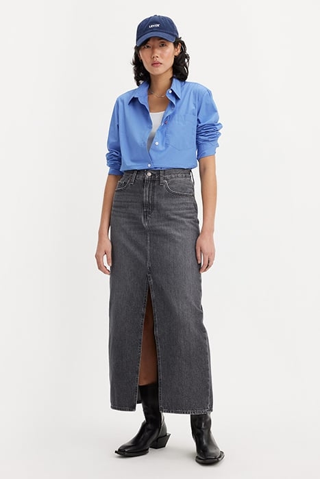 ANKLE DENIM SKIRT GREY 1