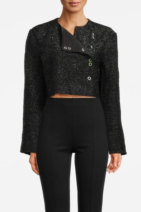 SPARKLE CROPPED BLAZER BLACK 1