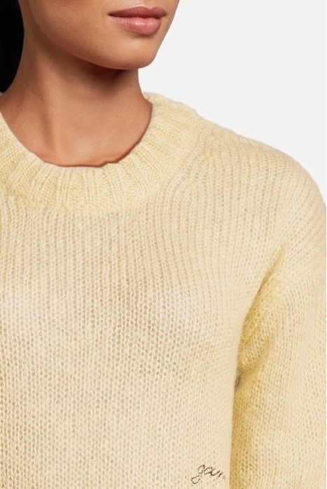 MOHAIR O-NECK PULLOVER PALE KHAKI 4