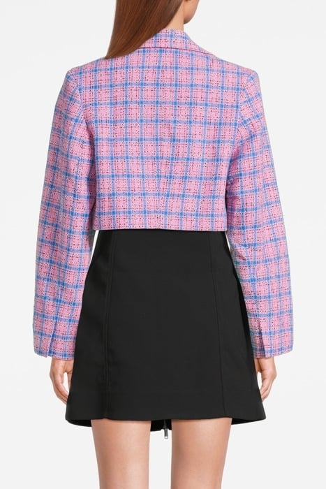 CHECK SUITING CROPPED BLAZER WILD ORCHID 2