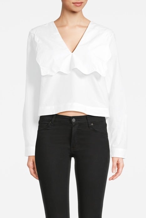 COTTON POPLIN RHYTHM COLLAR BLOUSE BRIGHT WHITE 1